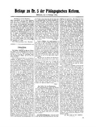 [Worte] : (Fortsetzung aus dem Hauptblatt) ; Beilage zu Nr. 5 der Pädagogischen Reform