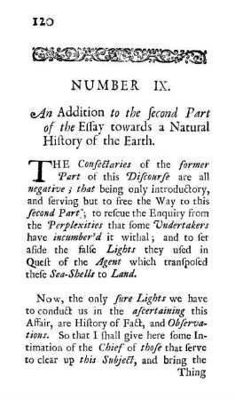 An Addition to the second Part of the Essay towards a Natural History of the Earth.