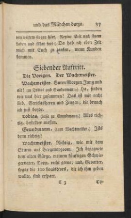 Siebender Auftritt. Die Vorigen. Der Wachtmeister.