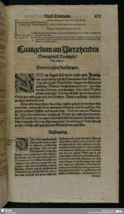 Evangelium am Vierzehenden Sontag nach Trinitatis, Luc. am 17.