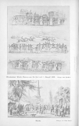 Wandsbeker Pferde-Rennen am 30. Juli und 1. August 1836. / Markt.