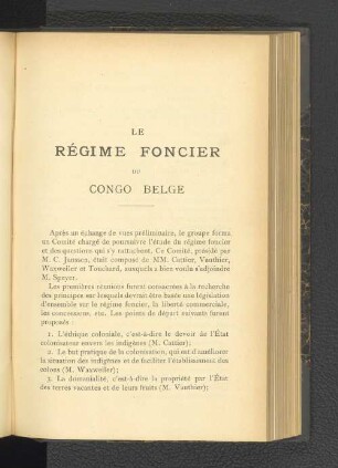 Le régime foncier du Congo belge