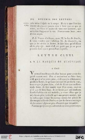 (Lettre CLXXI - CLXXX)