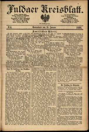 Erste Ausgabe vom Samstag, den 18. Januar 1896.