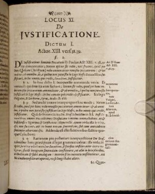 Locus XI. De Iustificatione.