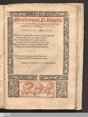 Bucolicorum. P. Virgilij Maronis luculentissima ac familiaris vocabulorum explanatio
