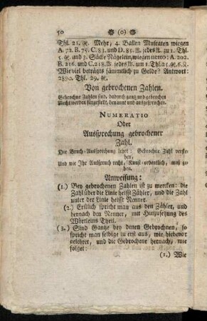 Von gebrochenen Zahlen.