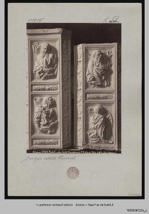 Hauptportal von San Petronio : Reliefs im linken Portalgewände