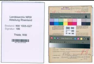 Entnazifizierung Willi Thiele , geb. 07.05.1886 (Vers.Vertreter)