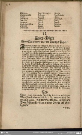 D. Eydes-Pflicht Derer Einnehmere über das Stempel-Pappier