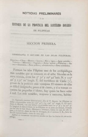 Seccion primera. Geografía y estado de las Islas Filipinas