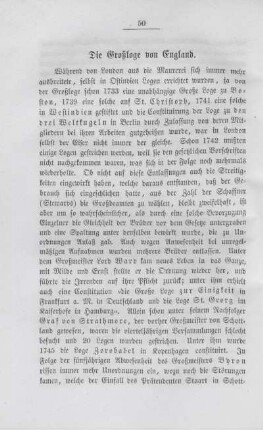Die Großloge von England.