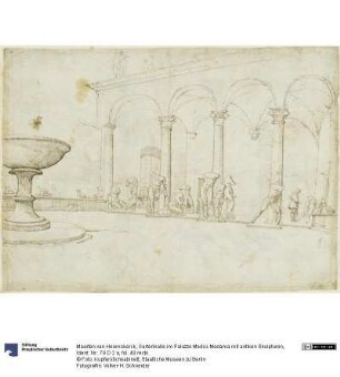 Gartenhalle im Palazzo Medici-Madama mit antiken Skulpturen