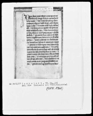 Psalterium — Initiale D (eus), Folio 22 verso