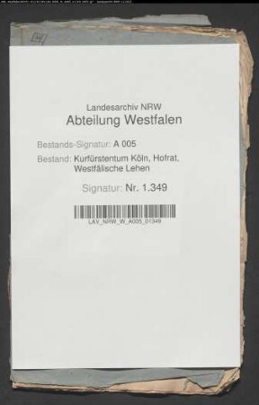 Josef Clement Graf von Plettenberg-Lenhausen bittet um Belehnung mit der Herrlichkeit Mellrich
