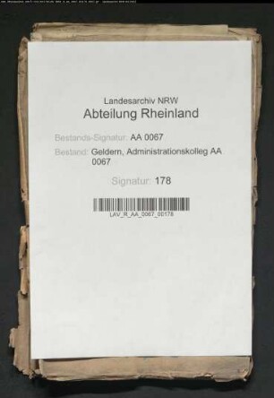 Pachtanschlag und Etat der königlichen Domänen des aufgehobenen Karthäuserklosters zu Roermond nebst Revisionsprotokoll und Belegen