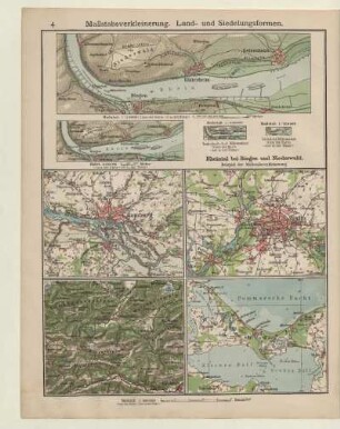 Maßstabsverkleinerung. Land- und Siedelungsformen; Rheintal bei Bingen und Niederwald