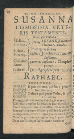 Raphael. Prologus.