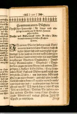 Die Fragstück aus dem Communicantenbüchlein