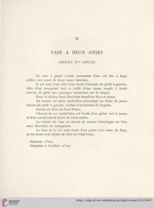 Vase A Deux Anses (Sienne XVe siècle)