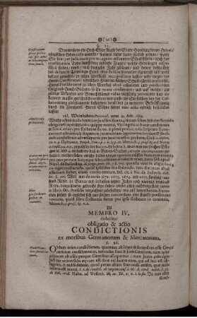 ... Memb. IV. ob Condictionem ex moribus Mercatorum