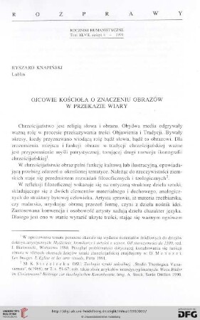 47.1999: Ojcowie Kościoła o znaczeniu obrazów w przekazie wiary