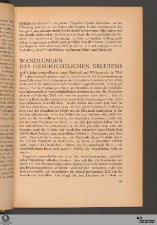 Wandlungen des geschichtlichen Erlebens