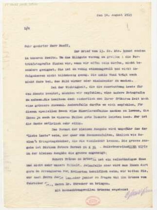 Brief an Rudolf Käser : 14.08.1915