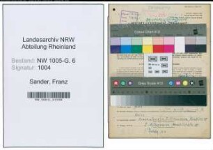 Entnazifizierung Franz Sander , geb. 05.11.1902 (Schmied)