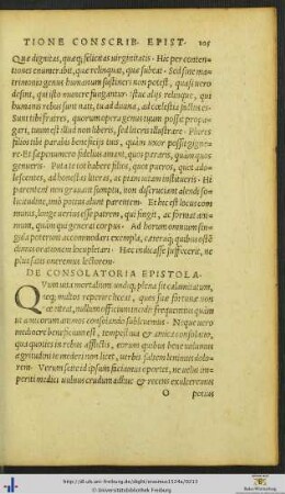 De Consolatoria Epistola