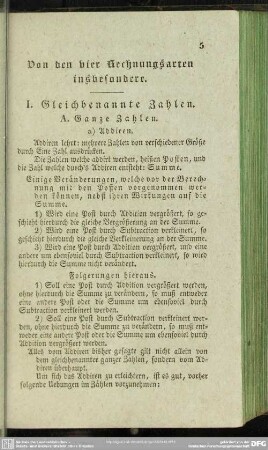 Von den vier Rechnungsarten insbesondere