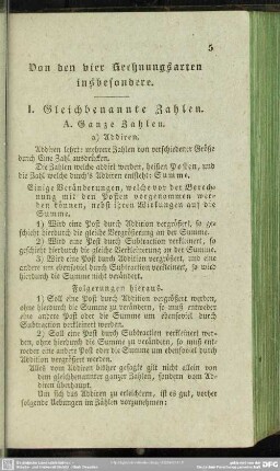 Von den vier Rechnungsarten insbesondere