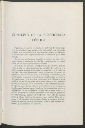 Concepto de la beneficencia pública