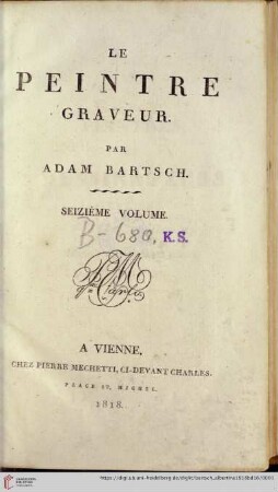 16. Volume: Le peintre graveur