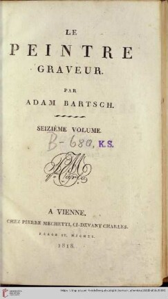 16. Volume: Le peintre graveur