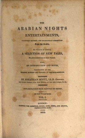 The arabian nights entertainments, 1