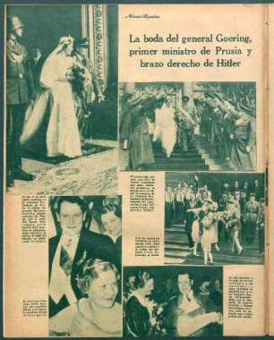 La boda del general Goering, primer ministro de Prusia y brazo derecho de Hitler [Fotografías]