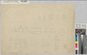 Langenholthausen (Balve) Forsthaus Karsberg Grundrisse, Schnitte, Nebengebäude 1906 1 : 100 50 x 77 Bleistiftzeichnung Landsberg-Velensches Bauamt Landsberg-Velen