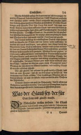 Was der Glaub sey/ der für Gott from und gerecht macht.