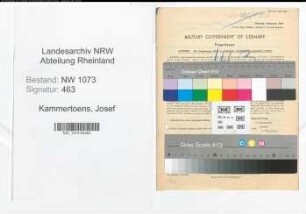 Entnazifizierung Josef Kammertoens , geb. 17.05.1898 (Landwirt)