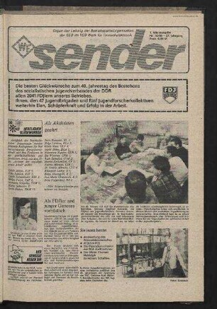 Betriebszeitung 'WF-Sender', Nr.10/1986 (1. Märzausgabe 1986)