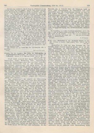 357-358 [Rezension] Fendt, Leonhard, Der Wille der Reformation im Augsburgischen Bekenntnis