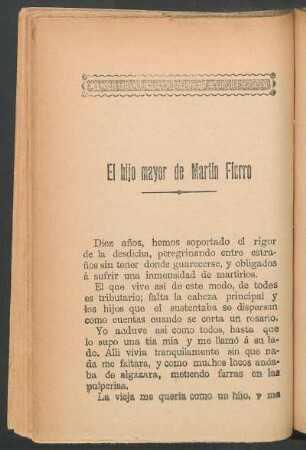 El hijo mayor de Martín Fierro
