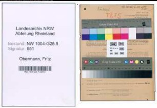 Entnazifizierung Fritz Obermann , geb. 21.11.1904 (Baeckerei)