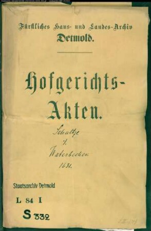 Schultze, Hermann in Lemgo gegen Gottschalk Waterbecker in Blomberg - Kornhandel