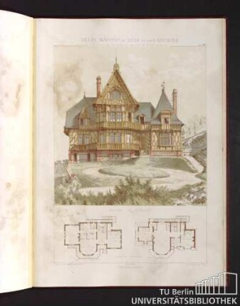 Villas, maisons de ville et de campagne. Composées sur les motifs des maisons de Paris moderne. Maison a etretat. Rez-de-chaussée. 1er Etage.