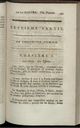 Septieme Partie. De L' Oeconomie Animale.