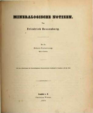 Mineralogische Notizen, 11