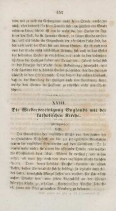 157-167 Die Wiedervereinigung Englands mit der katholischen Kirche : Fortsetzung