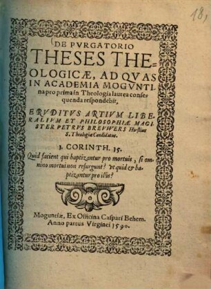 De purgatorio theses theologicae